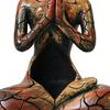 Figur Abstrakte Meditationsskulptur Sitzende Frau Dekorative Zen-Kerzenhalter Harz Yoga-Statue Schreibtisch
