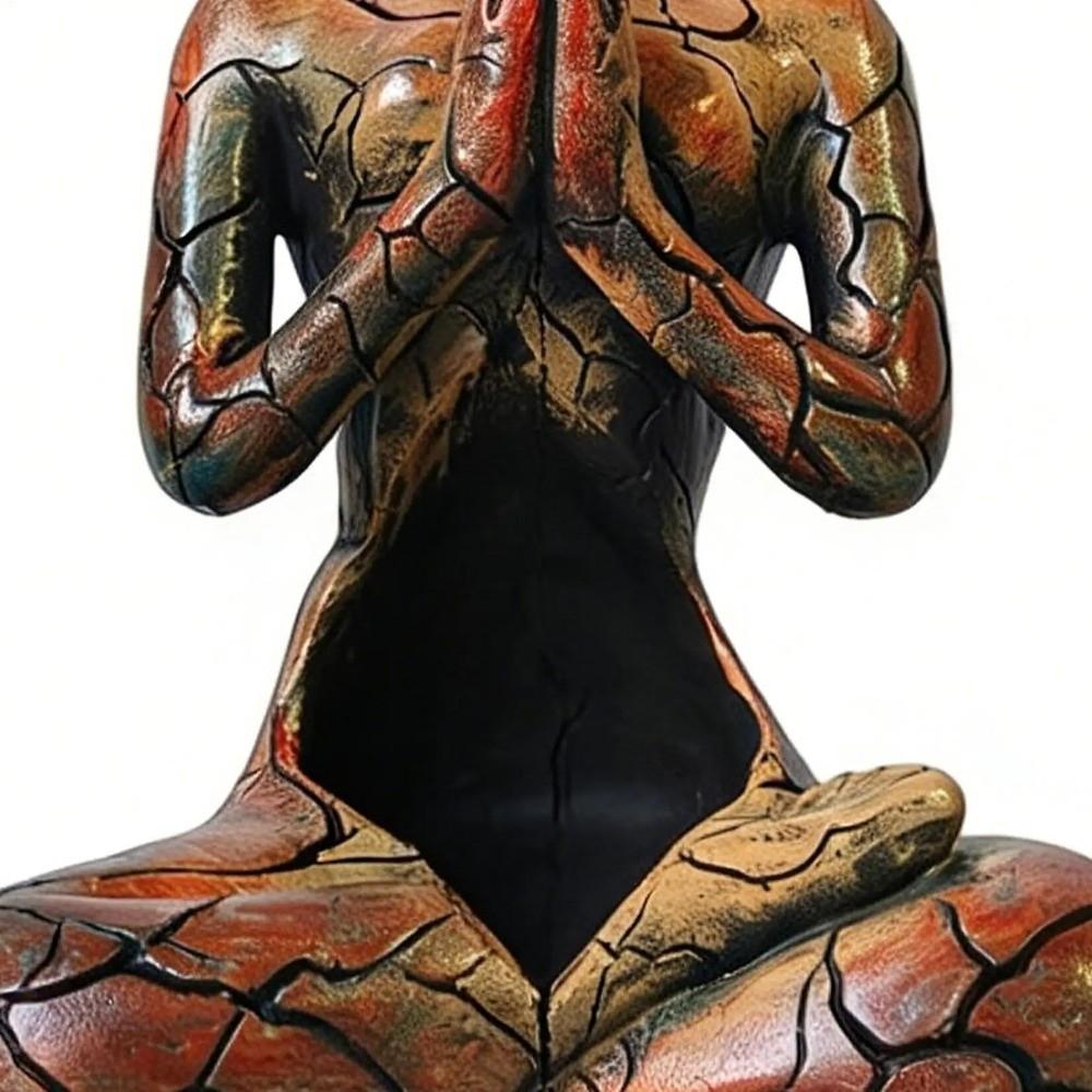 Figur Abstrakte Meditationsskulptur Sitzende Frau Dekorative Zen-Kerzenhalter Harz Yoga-Statue Schreibtisch