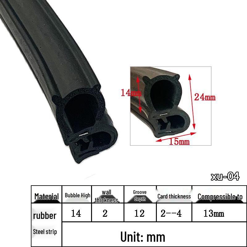 High-Temperature Resistant U-Shaped Rubber Sealing Strip for Dustproofing Electrical Cabinets and Car Doors