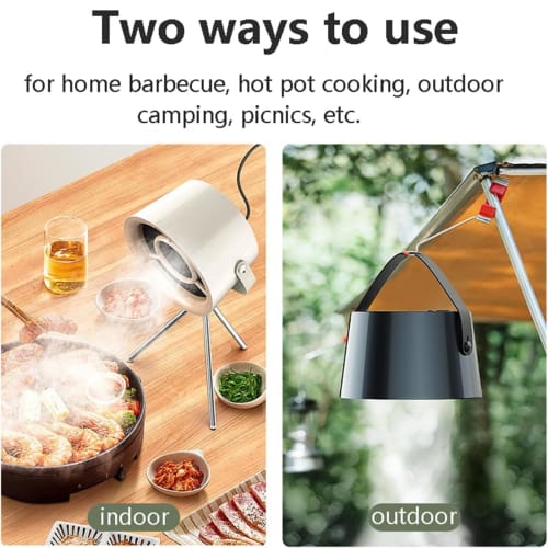 Portable Tabletop Range Hood with 3-Speed ??Exhaust Fan, Powerful Suction, Low Noise, Mini Cooker Hood for Kitchen, Home, BBQ, and Hot Pot Use, White