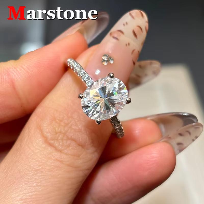 Marstone 1-3CT Oval Moissanite Diamond D VVS1 Oval Women's Ring 925 Sliver 18k White Gold Engagement Rings Top Quialty Rings for Women