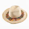 Summer Visor Jazz Straw Hat Broken Grass Edge Parent-child Hat Seaside Beach Hat Ethnic Style Big Edge Hat Children