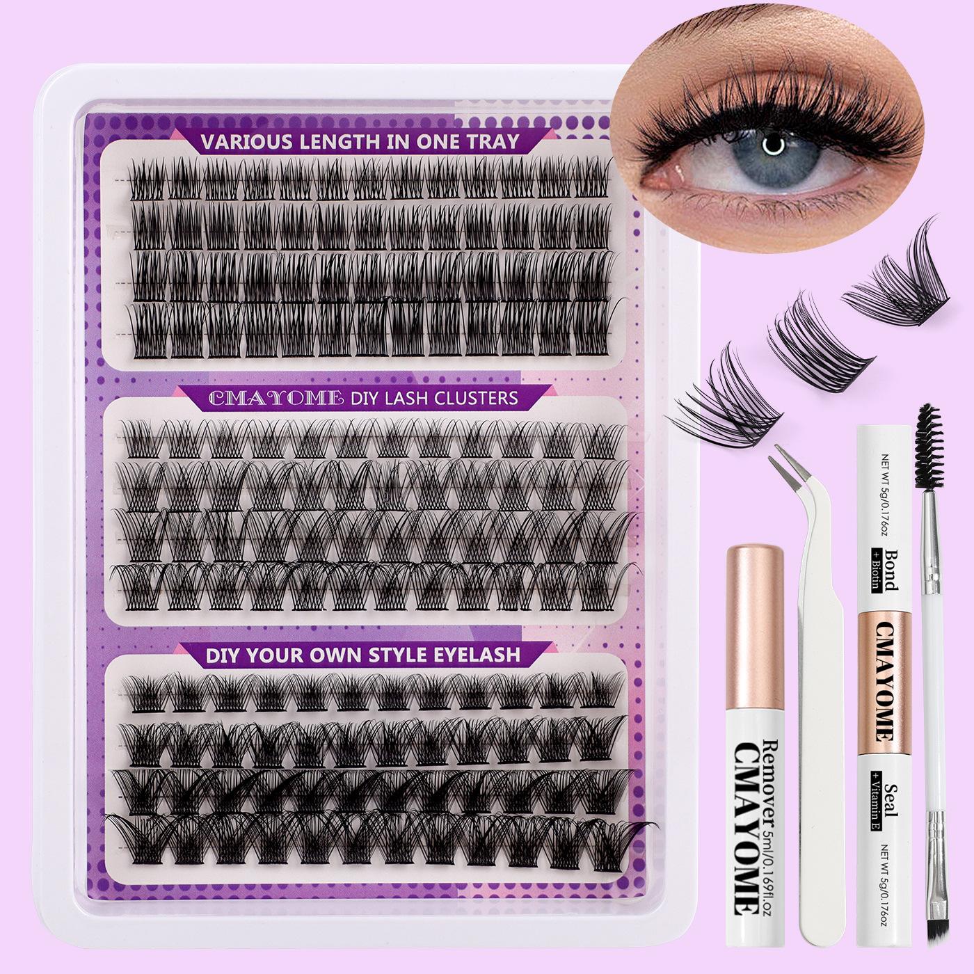 

Толстые ресницы C-Song с 148 пучками, набор для смешивания и сочетания 10-16 мм, завитые сегментированные ресницы для самостоятельной сборки