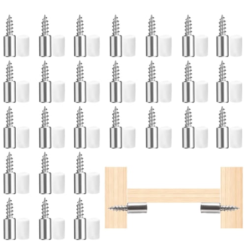 40-Piece Set of 26*7.5mm Screw-Type Shelf Support Dowels with Rubber Boots for Easy Installation. ABS Shelf Dowel Set for Partitions, Shelves, Bookcas