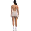 Anti Glare Base Sports Dress With Chest Cushion, Breathable Outdoor Golf Backless Camisole, Yoga Tennis Skirt For Women