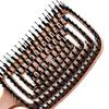 Boar Bristles Vented Paddle Brush Scalp Massage Hair Comb with Long Handle Blow