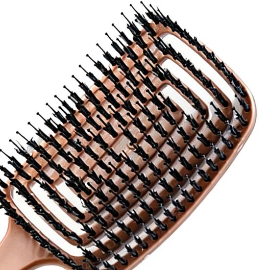 Boar Bristles Vented Paddle Brush Scalp Massage Hair Comb with Long Handle Blow