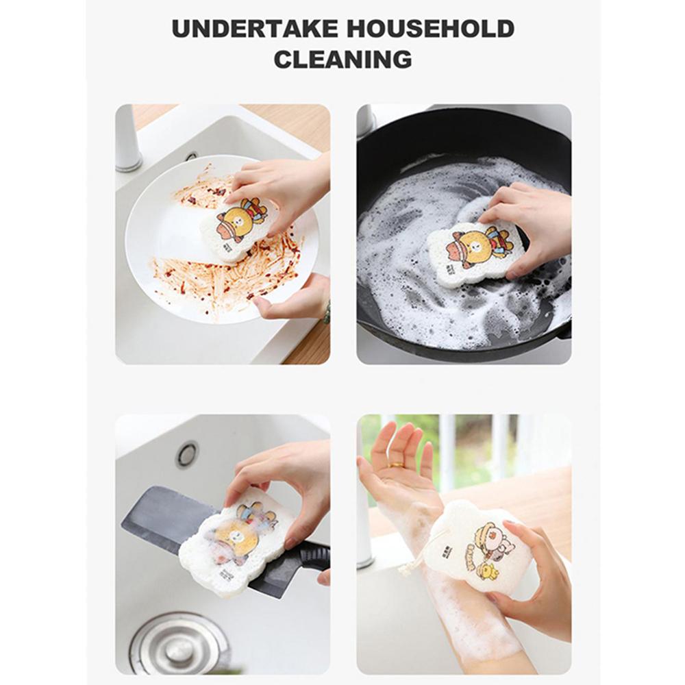1pcs Kitchen Compressed Wood Pulp Dishes Dishwashing Sponge Cleaner Brush Wood Pulp Cotton Dish Pad  Pad Pot Cleaning Sponge