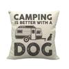 Happy Camper'S Lettered Design Pattern Digital Printing Short Plush Pillow Covers For Car Sofa Office Cushion Cover Home Goods