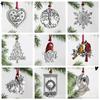 2024 Christmas Ball Retro Tree Snowflake Decoration Metal Iron Hollow Snowman Pendant Scene Arrangement Hanging Decoration