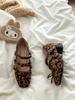 Small retro style leopard print thick heel Mary Jane shoes women's 2025 autumn and winter new square head high heel light mouth single shoes