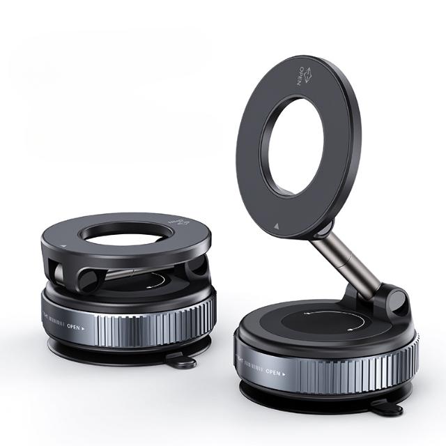 Upgrade Portable Folding Phone Stand Holder 360 Degree Adjustable with Vacuum Magnetic Base Plastic Material for Car Use cupule
