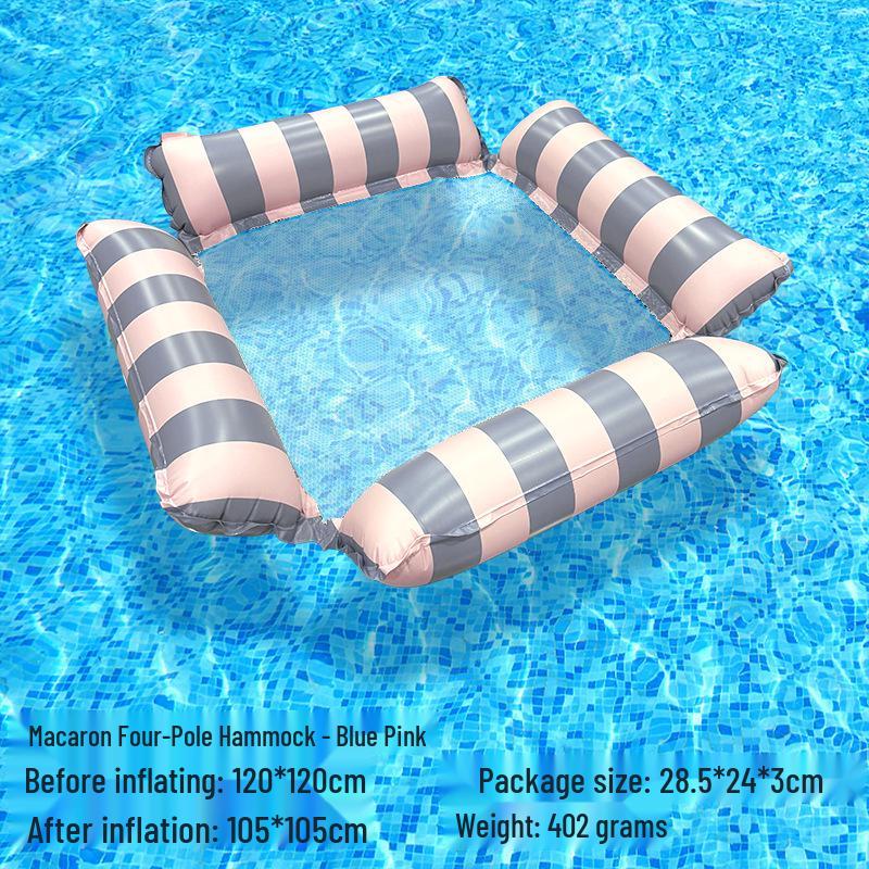Tumbona Flotante Inflable Plegable Transfronteriza con Respaldo y Malla