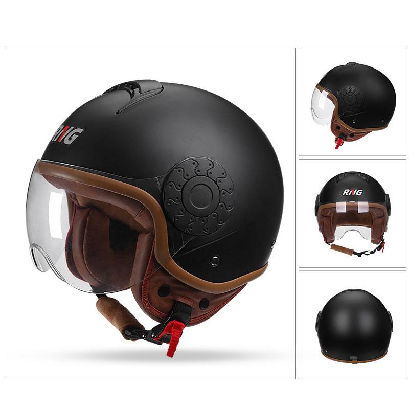 Motorcycle Retro Helmet High-definition Lens Breathable Scooter Electric-bike Helmet Cool Riding Equipment
