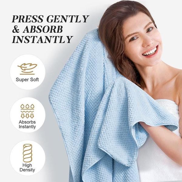Microfiber Hair Towel Wrap For Women & Kids - Travel & Bathroom Essential - Quick Dry Hair Turban For Curly, Long & Thick Hair 39.37''x23.62''