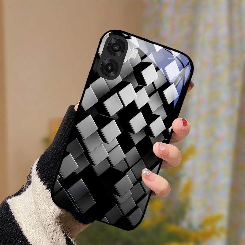 Per OPPO A6x Custodia in Vetro Protezione Fotocamera Vetro Temperato Custodia per Telefono Per Oppo A6X 4G 5G Cover Posteriore Lusso PC Rigido Antiurto Capa
