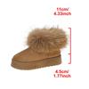 Large size snow boots women's new winter velvet thickened warm thick sole heightening imitation fox hair cotton boots cotton shoes