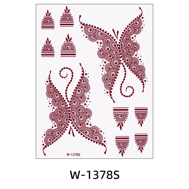 Zhengxiang 2025 Waterproof Brown Floral Lace Henna Tattoo Sticker