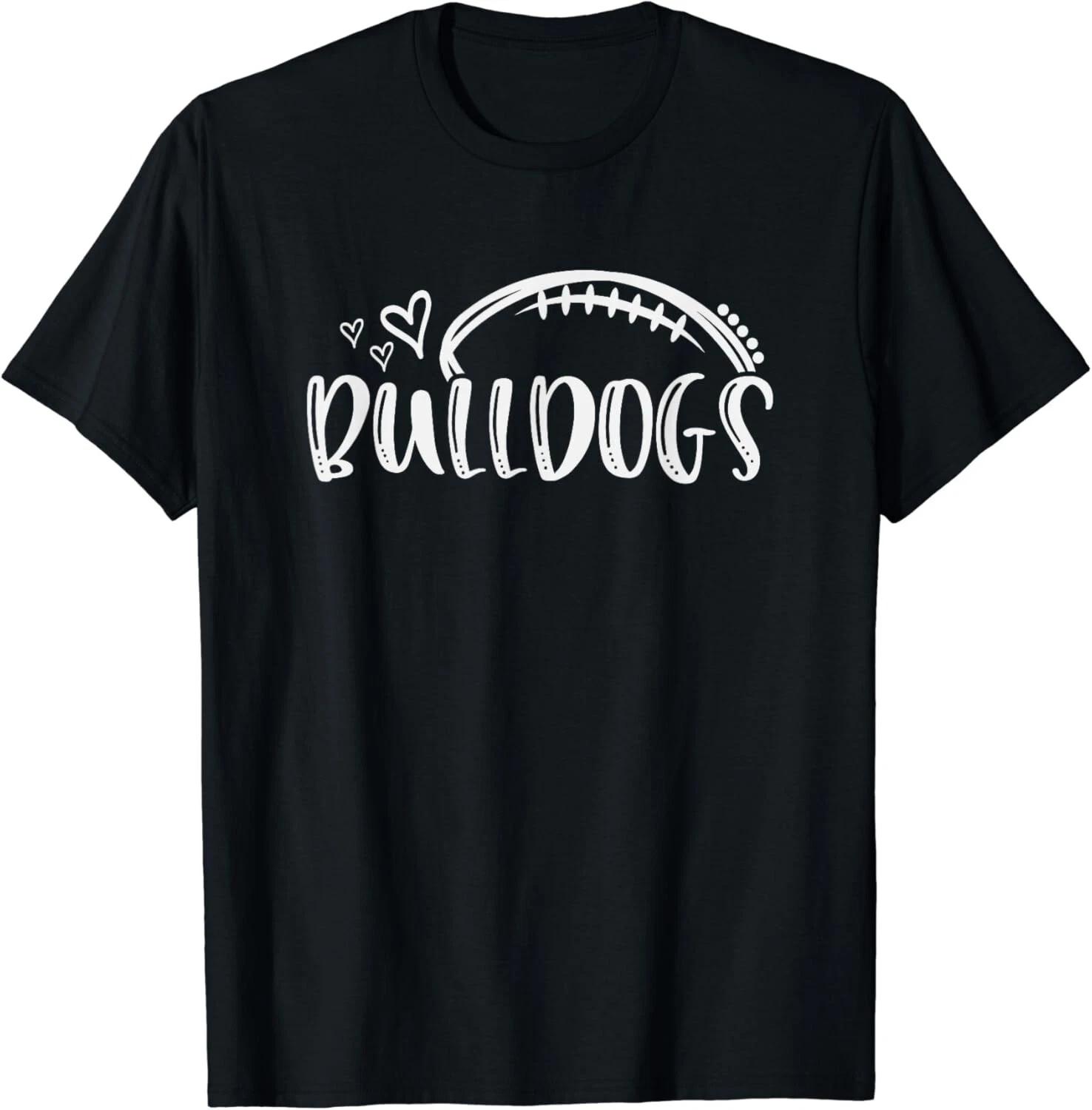 Football Bulldogs School Sports Fan Team Spirit Gift Unisex T-Shirt 4XL
