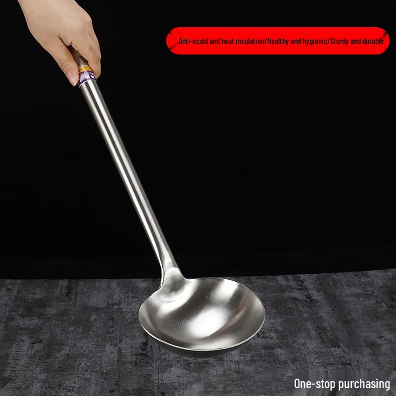 FATTBAO Stainless Steel Wok Spatulas & Ladles with Wooden Handles