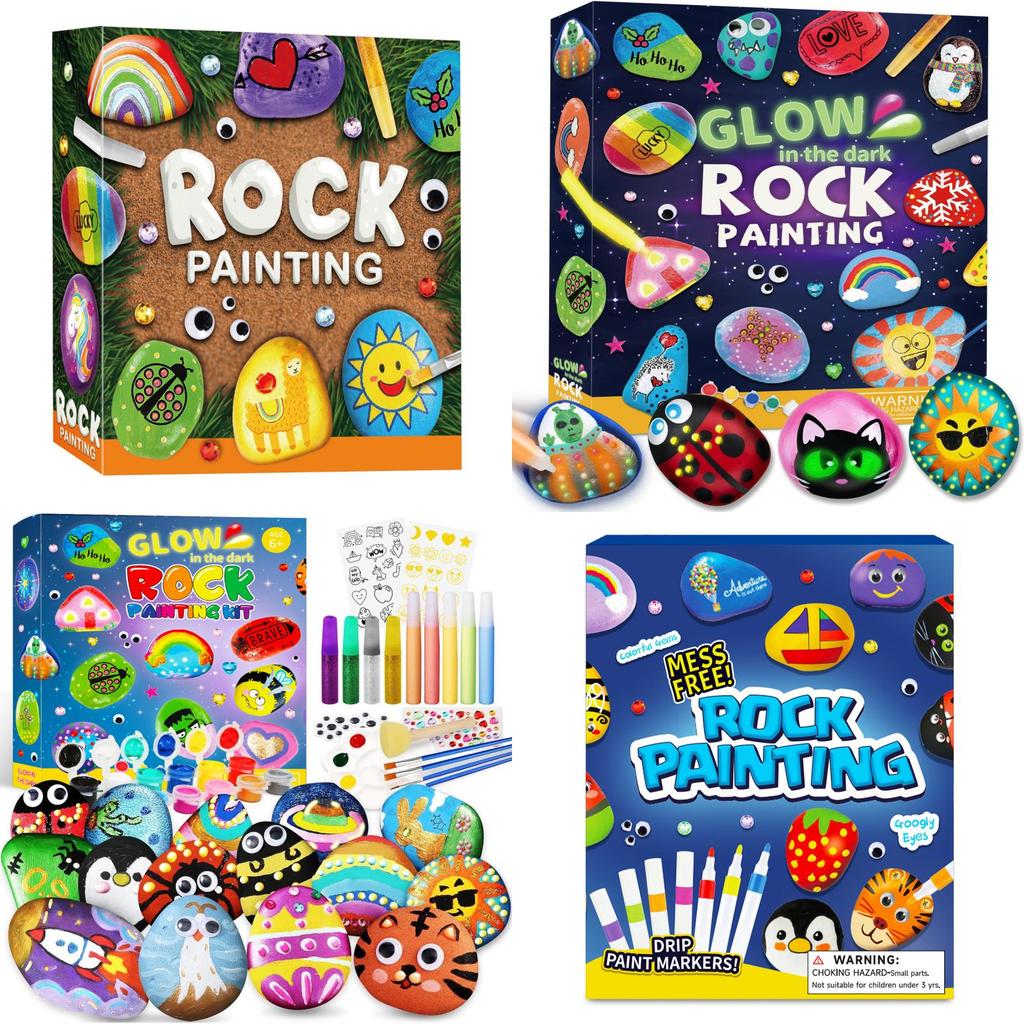 Handpainted Rock Art Kit For Kids Creative Diy Colorful Painting Educational Toy Set