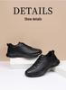 Red Dragonfly Men's Waterproof Leather Casual Shoes - Spring/Autumn Breathable Soft Sole Dad Shoes