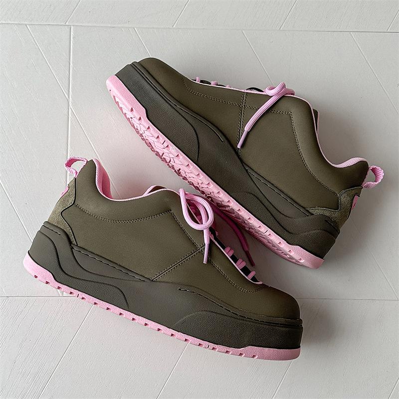 

Хлебный порошок для обуви, умная ниша, оригинальный дизайн, модная мужская обувь, персонализированная обувь для полных людей, повседневная пара, толстые подошвы, увеличивающие высоту обуви Female code 36 розовый