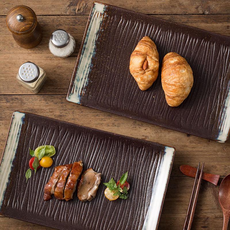 ZISIZ Japanische Keramik Rechteckige Sushi-Platte