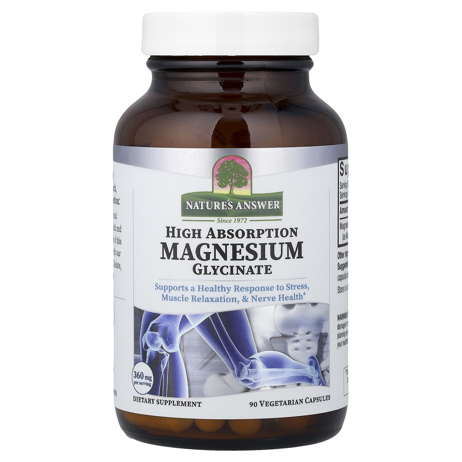 

Nature s Answer, Glycine Magnesium, High Absorption, Veggie Capsules, 90 Capsules (120mg per Capsule)