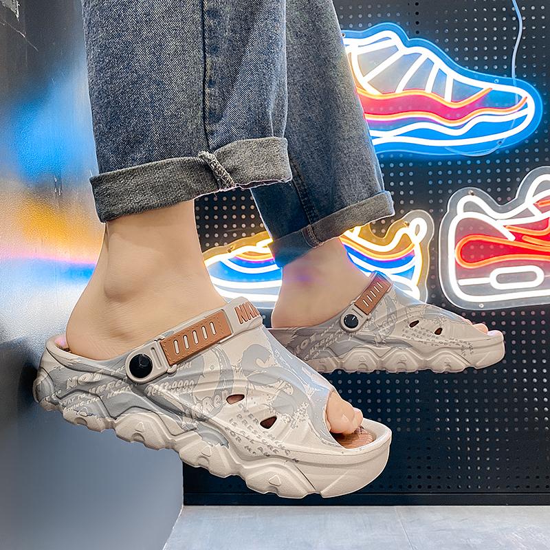 New men's sandals big size thick-soled lightweight slippers men's fashionable casual sports sandals breathable beach shoes men