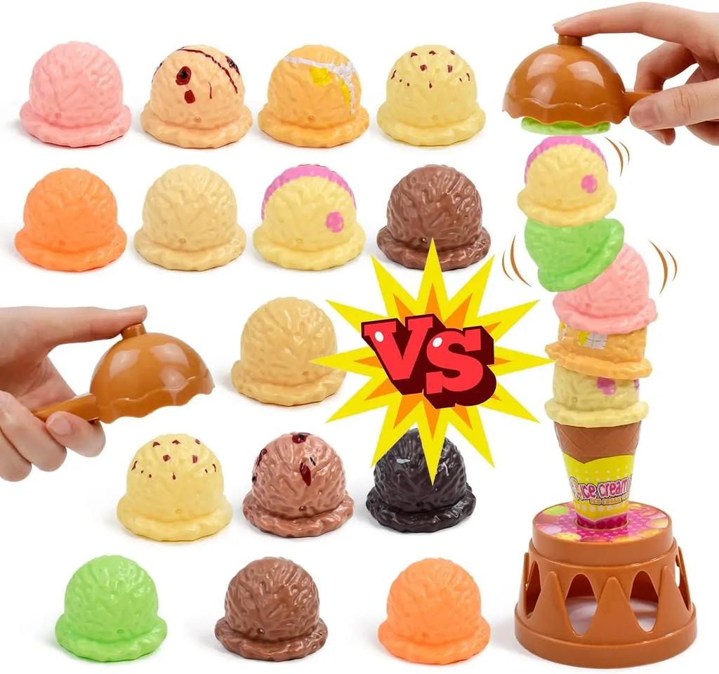20Pieces Ice Cream Play Set with Two Scoops for Toddlers 3-5, Montessori Pretend Play Toys, Preschool Learning Activities,gift