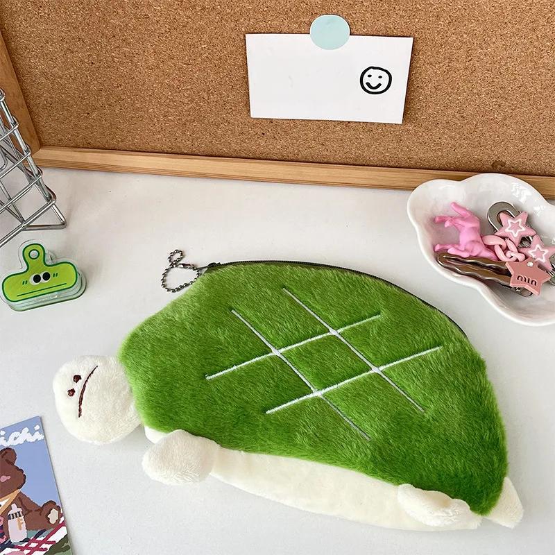 1pcs Cute tortoise student pencil case office stationery storage bag kids kawaii school supplies rubber pencil storage bag