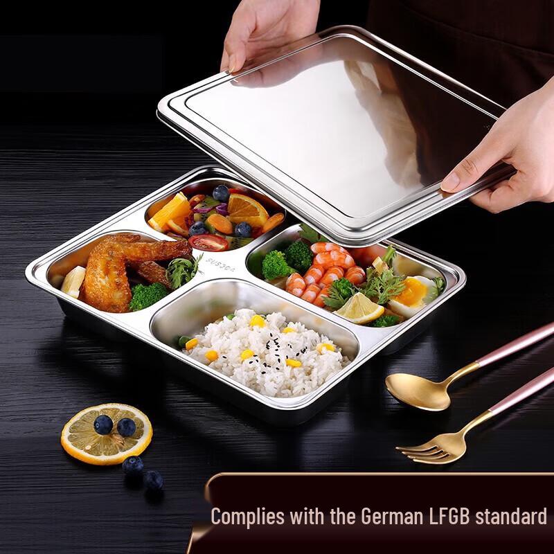 Bingyao 316L Stainless Steel Divided Lunch Box with Lid