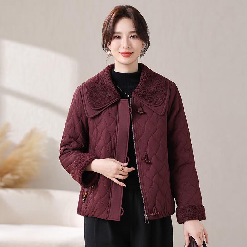 Xiao Fu Women's Lightweight Lapel Padded Jacket