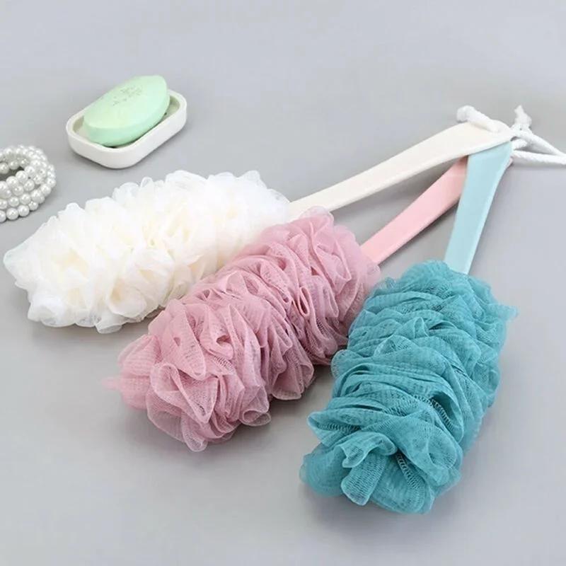 Bathroom Cleaning Tools Long Handle Bath Brush Back Bath Shower Scrubber Body Soft Mesh Scrub Puff Clean Bath Back Brush