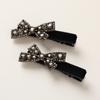 Maniel Black Velvet Ribbon Cubic Hairpin A-277