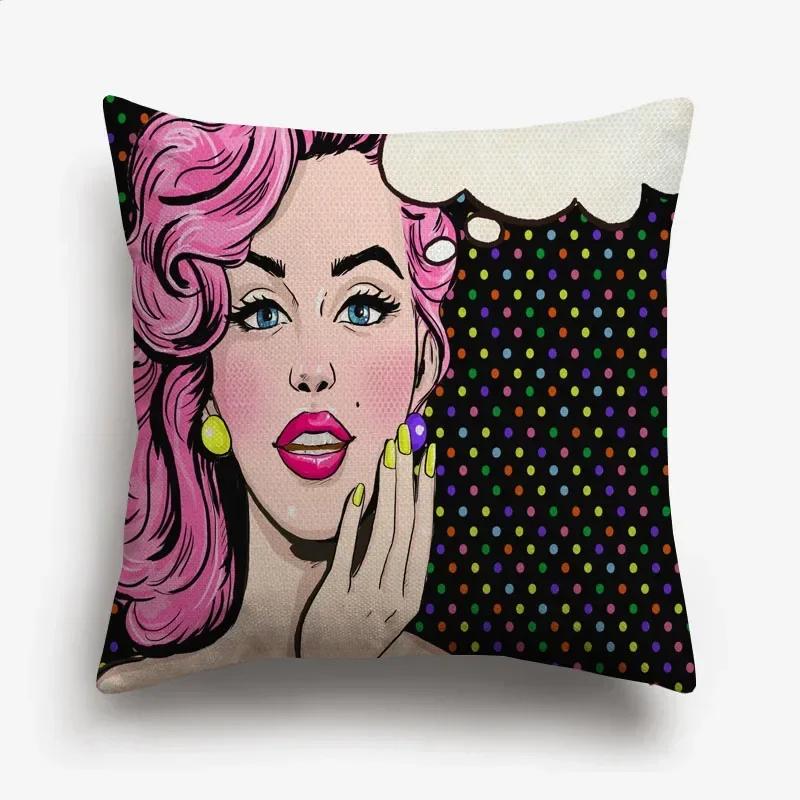 American POP ART Cushion Covers BANG WOW BOOM POW Cushion Cover Home Decorative Linen Pillow Case for Sofa Couch