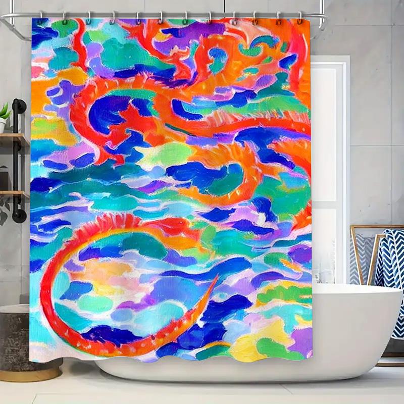

Vibrant Bath Shower Curtain Colorful Watercolor Print Perfect For Home Decor W60H190(CM)-1 Pcs