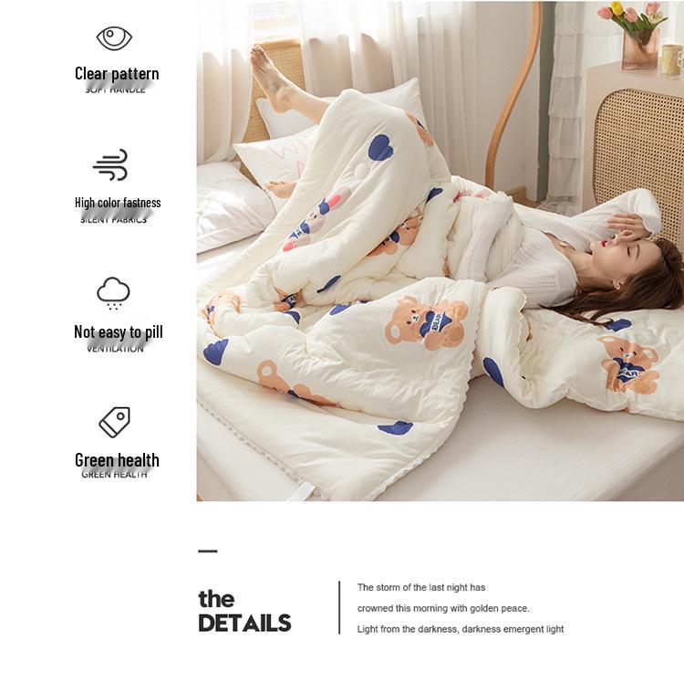 Class A Cotton Summer Quilt for Mother & Baby - Washable, Cool, Suitable for Children & Dorm Rooms