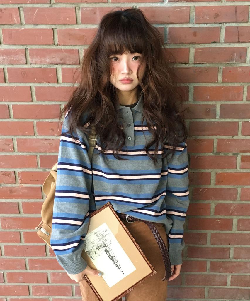 CGP (Women) Striped Collar Knit - Gray