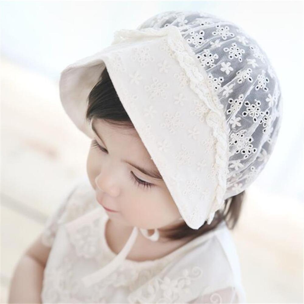 Princess Lace Ruffle Hat Flower Girl Sunhat Breathable Baby Lace Hat  Infant Girls