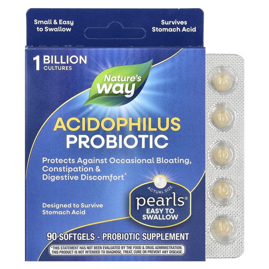 Nature'S Way, Acidophilus Probiotic Pearls, 1 Billion Cfu, 90 Softgels