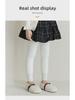 Girls' Velvet Winter Leggings: White, Cotton, Vertical Stripes, Warm, Thickened Nine-Point Children's Pantyhose