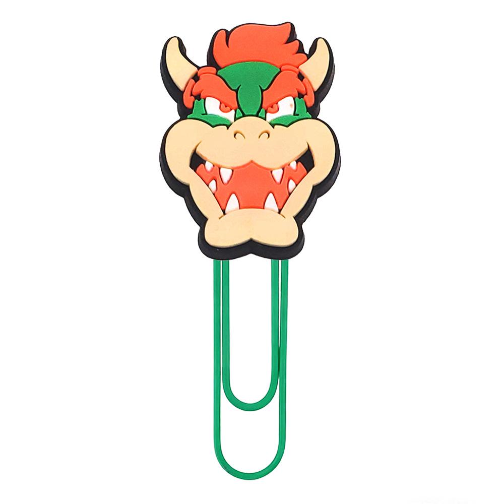 Mario Paperclip Office Supplies: Creative Cute Binder U-shaped PVC Cartoon Bookmark