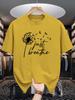 Unisex Crew Neck Tee Dandelion Inspirational Text Graphic Print Soft Cotton Loose Short Sleeve Summer Casual Male Streetwear Tops