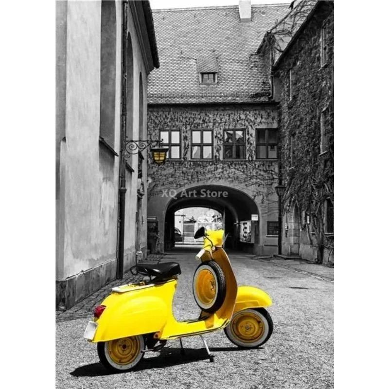 Nordic City Scenery Canvas Painting Yellow Wall Art Poster For Living Room Photograph European Landscape Picture Home Decor
