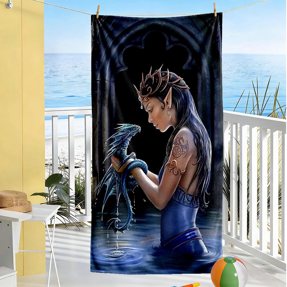 Gothic Style Beach Towel Super Soft & Absorbent Comfortable Lightweight