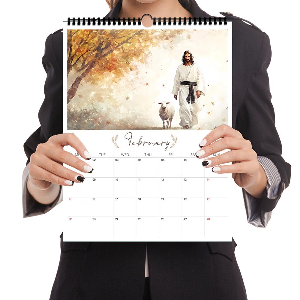 1 st 2026 Väggkalender, Tema Jul Jesu Födelse, Religiös Gåva, 12 Vackra Designer, Perfekt för Jul, Nyår