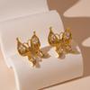 Sparkling Women Jewelry Accessory Rhinestone Ear Studs Luxury Butterfly Earrings  Wedding
