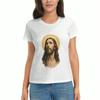 Jesus Christ Portrait 's Cotton T Shirt, Premium Cotton High Quality Print, Durable, Casual And Fashionable, Religious Illustration Apparel For , Fait